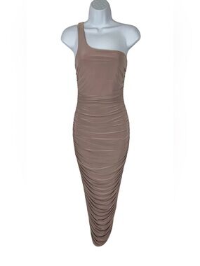 Honeybum Mauve One Shoulder Midi Dress